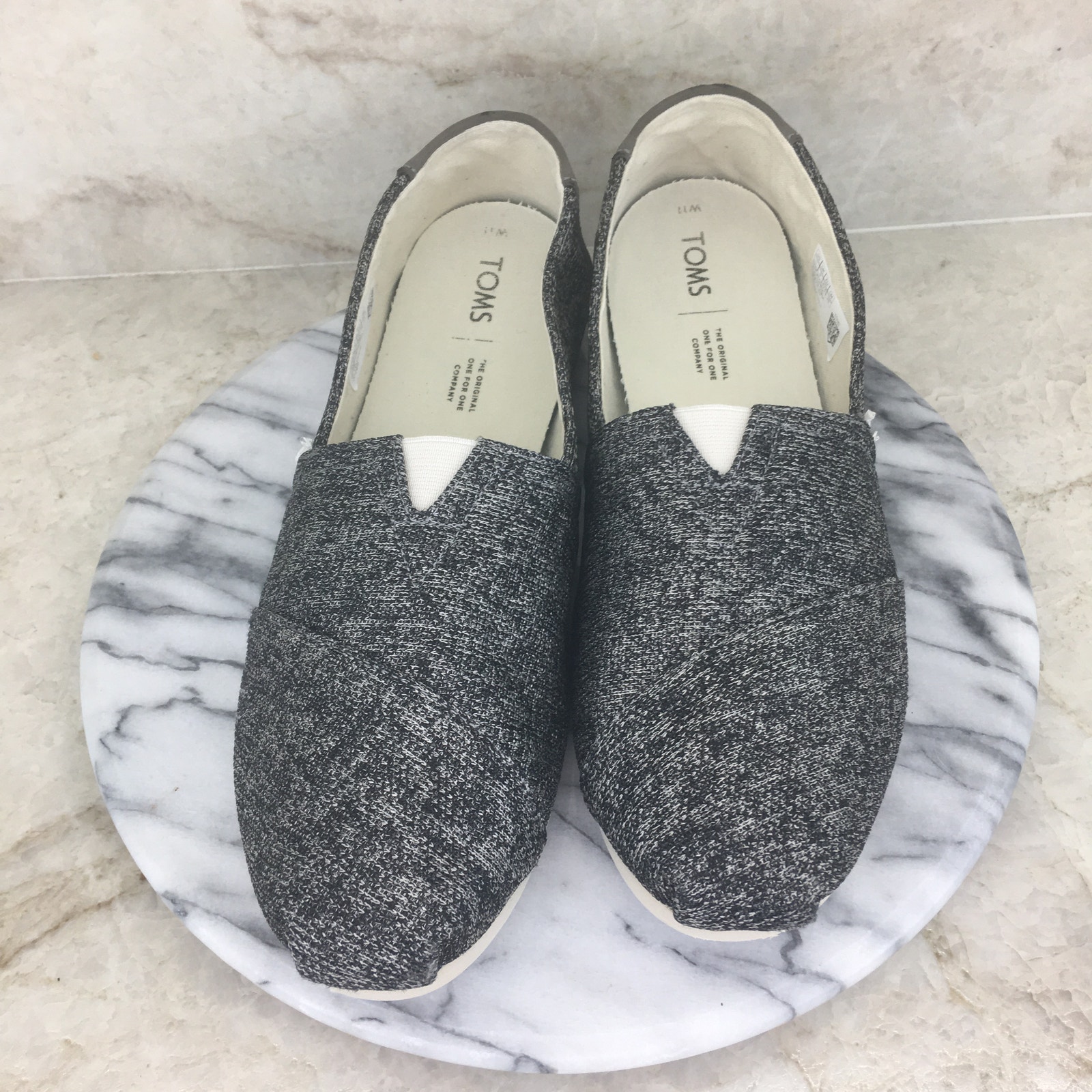 Toms Black And White Flats